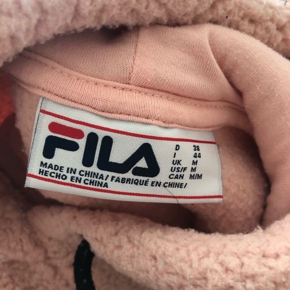 Fila pink sherpa hoodie medium - Picture 6 of 8